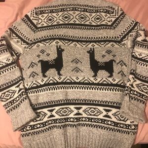 Old Navy Mens Christmas Llama Cardigan 